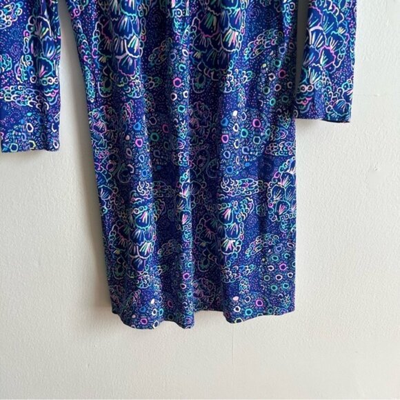 LILLY PULITZER Sz S Aubrey UPF 50 Multi Floral Tropical Pleated Dress - Picture 9 of 12
